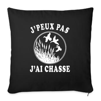 J'peux pas j'ai chasse - Housse de coussin décorative 45 x 45 cm - noir - Devant