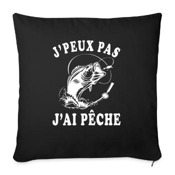 J'peux pas j'ai pêche - Housse de coussin décorative 45 x 45 cm - noir - Devant