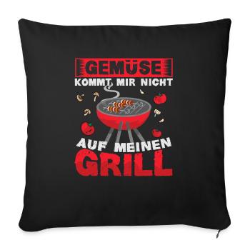 Grillen Grillmeister Grill Kein Gemüse - Sofakissenbezug 45 x 45 cm - Schwarz - Vorne