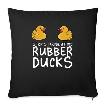 Yellow Duckie Duckling Funny Stop Staring At My Ru - Sofakissenbezug 45 x 45 cm - Schwarz - Vorne