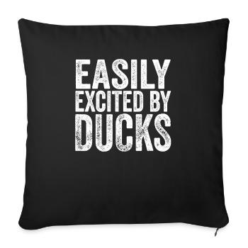 Yellow Bath Duckie Duckling Easily Excited By Rubb - Sofakissenbezug 45 x 45 cm - Schwarz - Vorne