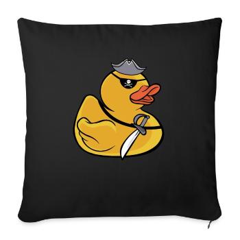 Pirate Rubber Duck Kids Cute Yellow Bath Duckie Du - Housse de coussin décorative 45 x 45 cm - noir - Devant