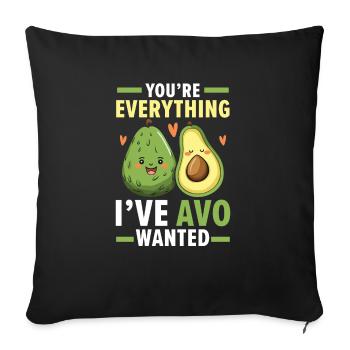 Avocado Couple Relationship Avocado Fruit Guac - Sofa pillowcase 17,3'' x 17,3'' (45 x 45 cm) - black - Front