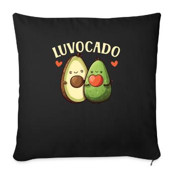 Avocado Couple Relationship Avocado Fruit Guac - Sofa pillowcase 17,3'' x 17,3'' (45 x 45 cm) - black - Front