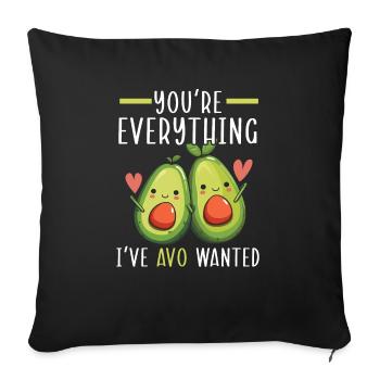 Avocado Couple Relationship Avocado Fruit Guac - Sofa pillowcase 17,3'' x 17,3'' (45 x 45 cm) - black - Front