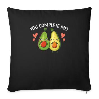 Avocado Couple Relationship Avocado Fruit Guac - Sofa pillowcase 17,3'' x 17,3'' (45 x 45 cm) - black - Front