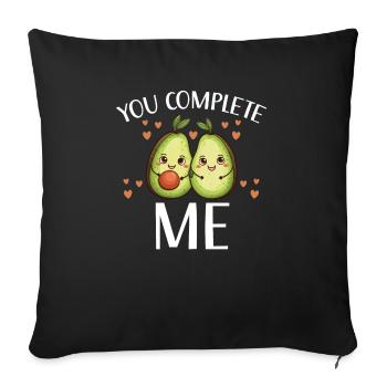 Avocado Couple Relationship Avocado Fruit Guac - Sofa pillowcase 17,3'' x 17,3'' (45 x 45 cm) - black - Front