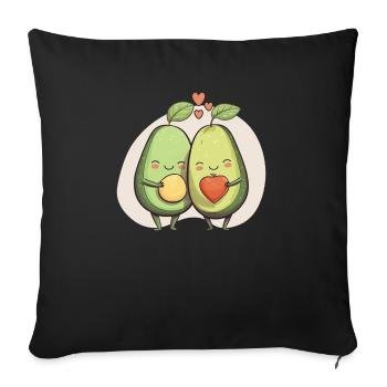 Avocado Couple Relationship Avocado Fruit Guac - Sofa pillowcase 17,3'' x 17,3'' (45 x 45 cm) - black - Front