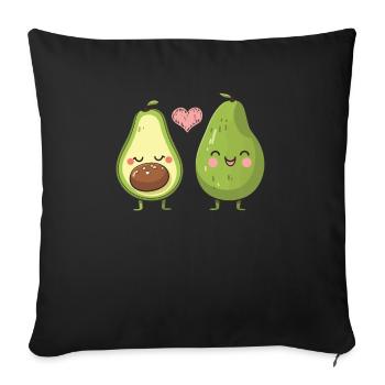 Avocado Couple Relationship Avocado Fruit Guac - Sofa pillowcase 17,3'' x 17,3'' (45 x 45 cm) - black - Front