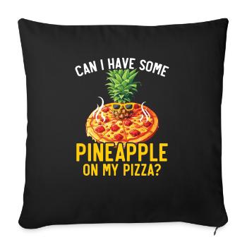 Pizza And Pineapple Tropical Fruit Pizza Eater - Sofa pillowcase 17,3'' x 17,3'' (45 x 45 cm) - black - Front
