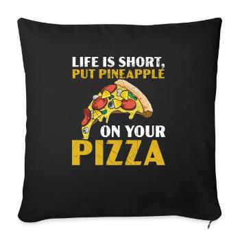 Pizza And Pineapple Tropical Fruit Pizza Eater - Sofa pillowcase 17,3'' x 17,3'' (45 x 45 cm) - black - Front