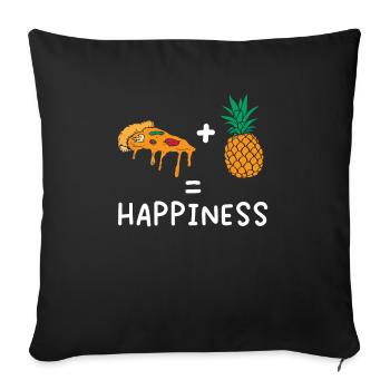 Pizza et ananas Tropical Fruit Pizza Eater - Housse de coussin décorative 45 x 45 cm - noir - Devant