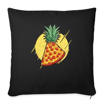 Pizza And Pineapple Tropical Fruit Pizza Eater - Sofa pillowcase 17,3'' x 17,3'' (45 x 45 cm) - black - Front