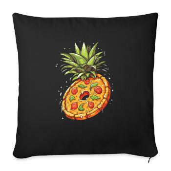 Pizza And Pineapple Tropical Fruit Pizza Eater - Sofa pillowcase 17,3'' x 17,3'' (45 x 45 cm) - black - Front