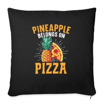 Pizza et ananas Tropical Fruit Pizza Eater - Housse de coussin décorative 45 x 45 cm - noir - Devant