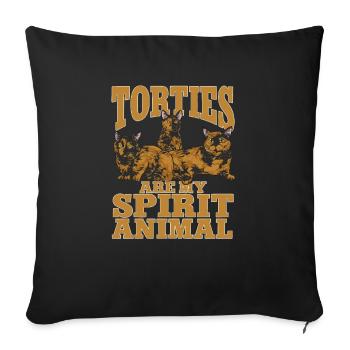 Schildpatt Katze Tortoiseshell Cat Tortie - Sofakissenbezug 45 x 45 cm - Schwarz - Vorne