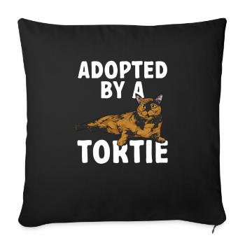 Schildpatt Katze Tortoiseshell Cat Tortie - Sofakissenbezug 45 x 45 cm - Schwarz - Vorne