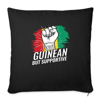 Pas guinéen mais un drapeau de la République de Guinée favorable - Housse de coussin décorative 45 x 45 cm - noir - Devant