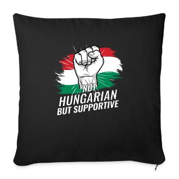 Pas hongrois mais favorable à la Hongrie Pays du drapeau - Housse de coussin décorative 45 x 45 cm - noir - Devant