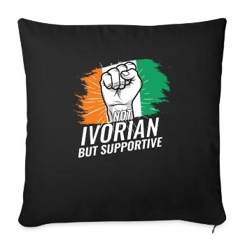 Not Ivorian But Supportive Ivory Coast Flag - Sofa pillowcase 17,3'' x 17,3'' (45 x 45 cm) - black - Front