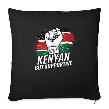 Pas kenyan mais favorable Kenya Flag Country - Housse de coussin décorative 45 x 45 cm - noir - Devant