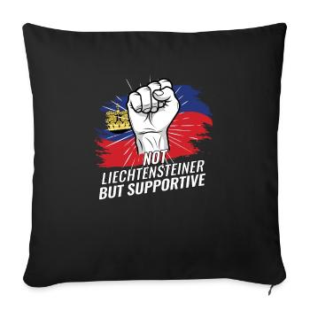 Not Liechtensteiner But Supportive Liechtenstein - Sofa pillowcase 17,3'' x 17,3'' (45 x 45 cm) - black - Front