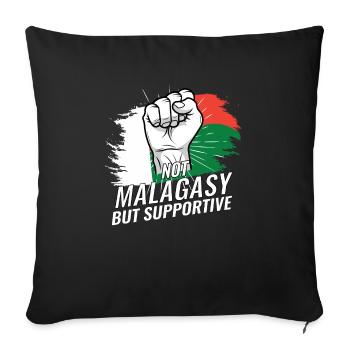 Not Malagasy But Supportive Madagascar Flag - Sofa pillowcase 17,3'' x 17,3'' (45 x 45 cm) - black - Front