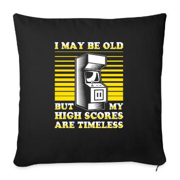 Video Players Retro Gamer Gaming Classic 80s - Sofa pillowcase 17,3'' x 17,3'' (45 x 45 cm) - black - Front