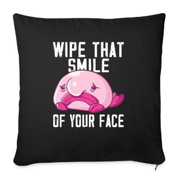Costume de Blobfish - Visage de poisson Blob laid - - Housse de coussin décorative 45 x 45 cm - noir - Devant