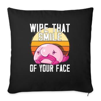 Costume de Blobfish - Visage de poisson Blob laid - - Housse de coussin décorative 45 x 45 cm - noir - Devant