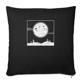 Bats in the full moon Halloween Creepy - Sofa pillowcase 17,3'' x 17,3'' (45 x 45 cm) - black - Front