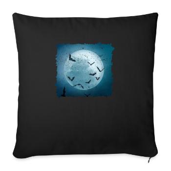 Bats in the full moon Halloween Creepy - Sofa pillowcase 17,3'' x 17,3'' (45 x 45 cm) - black - Front
