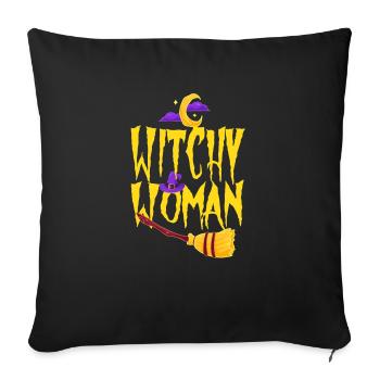 Witchy Woman Funny Halloween Witch Women Witches - Sofa pillowcase 17,3'' x 17,3'' (45 x 45 cm) - black - Front