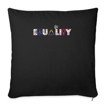Egalité LGBT Q Gay Pride Flag Fier allié Arc-en-ciel - Housse de coussin décorative 45 x 45 cm - noir - Devant