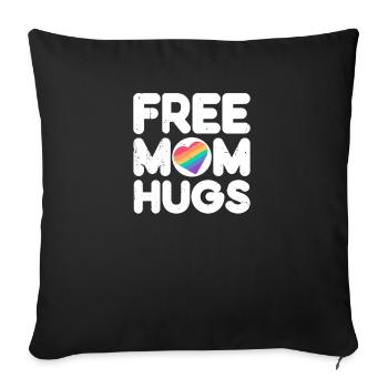 Kostenlose Mama Umarmungen Regenbogen Gay Pride Transgender Cool - Sofakissenbezug 45 x 45 cm - Schwarz - Vorne