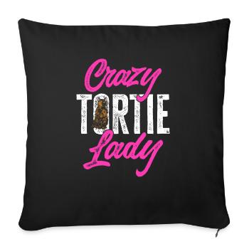 Schildpatt Katze Tortoiseshell Cat Tortie - Sofakissenbezug 45 x 45 cm - Schwarz - Vorne