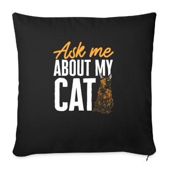 Schildpatt Katze Tortoiseshell Cat Tortie - Sofakissenbezug 45 x 45 cm - Schwarz - Vorne