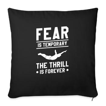 La peur est temporaire Le frisson est éternel Falaise - Housse de coussin décorative 45 x 45 cm - noir - Devant