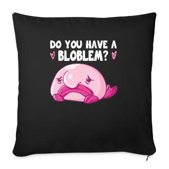 Costume de Blobfish - Visage de poisson Blob laid - - Housse de coussin décorative 45 x 45 cm - noir - Devant