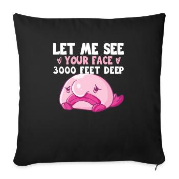 Blobfish Kostüm - Hässliches Blob Fischgesicht - - Sofakissenbezug 45 x 45 cm - Schwarz - Vorne