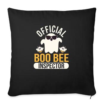 Official Boo Bee Inspector Halloween Humor Lust - Sofa pillowcase 17,3'' x 17,3'' (45 x 45 cm) - black - Front
