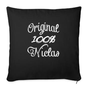 Original 100% Niclas - Sofakissenbezug 45 x 45 cm - Schwarz - Vorne