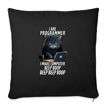 Ich bin Programmierer Beep Boop - Sofakissenbezug 45 x 45 cm - Schwarz - Vorne