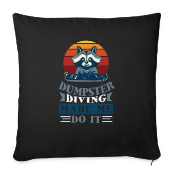 Raccoon Lover Garbage Collecting Garbage Container - Sofa pillowcase 17,3'' x 17,3'' (45 x 45 cm) - black - Front