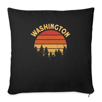 Washington - Housse de coussin décorative 45 x 45 cm - noir - Devant
