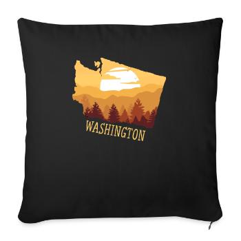 Washington - Housse de coussin décorative 45 x 45 cm - noir - Devant