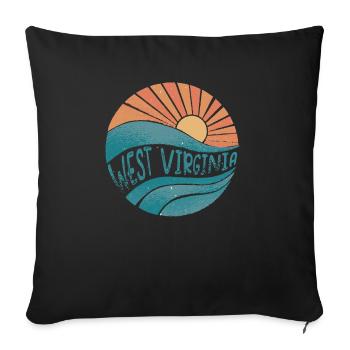 West Virginia - Sofa pillowcase 17,3'' x 17,3'' (45 x 45 cm) - black - Front