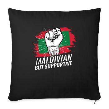 Pas maldivien mais favorable au drapeau des Maldives - Housse de coussin décorative 45 x 45 cm - noir - Devant