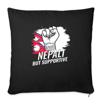 Not Nepali But Supportive Nepal Flag Country - Sofa pillowcase 17,3'' x 17,3'' (45 x 45 cm) - black - Front