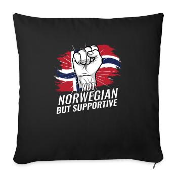 Pas norvégien mais pays norvégien de soutien - Housse de coussin décorative 45 x 45 cm - noir - Devant